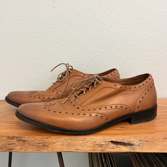 Ben Sherman Men’s Tan/Cognac Wingtip Cap Oxford Shose size 11 - Picture 3 of 5